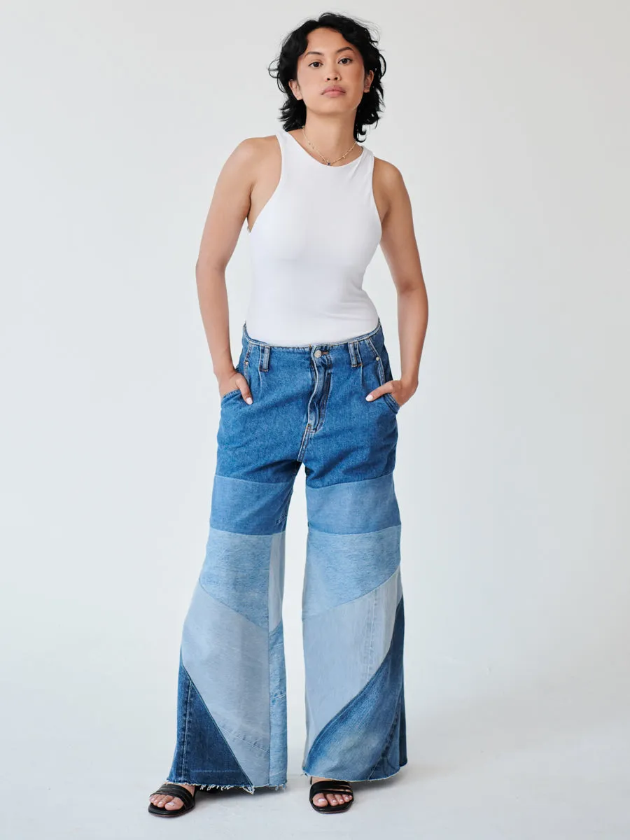 High Waisted Upcycled Oversized Flare Jeans