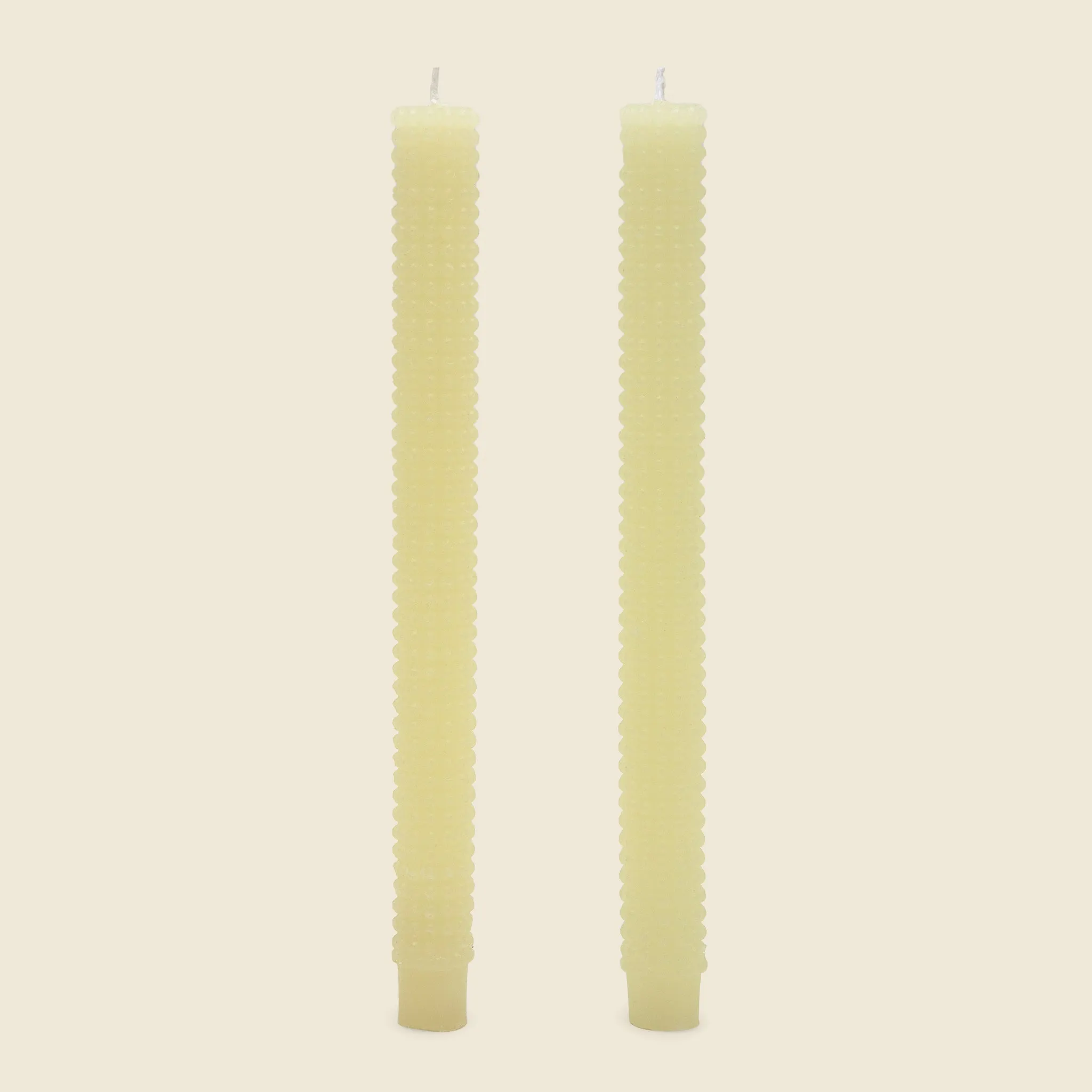 Hobnail Taper Candles Set of 2 - Cream