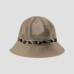 Hockey Fall Guy Mesh Bucket Hat Tan