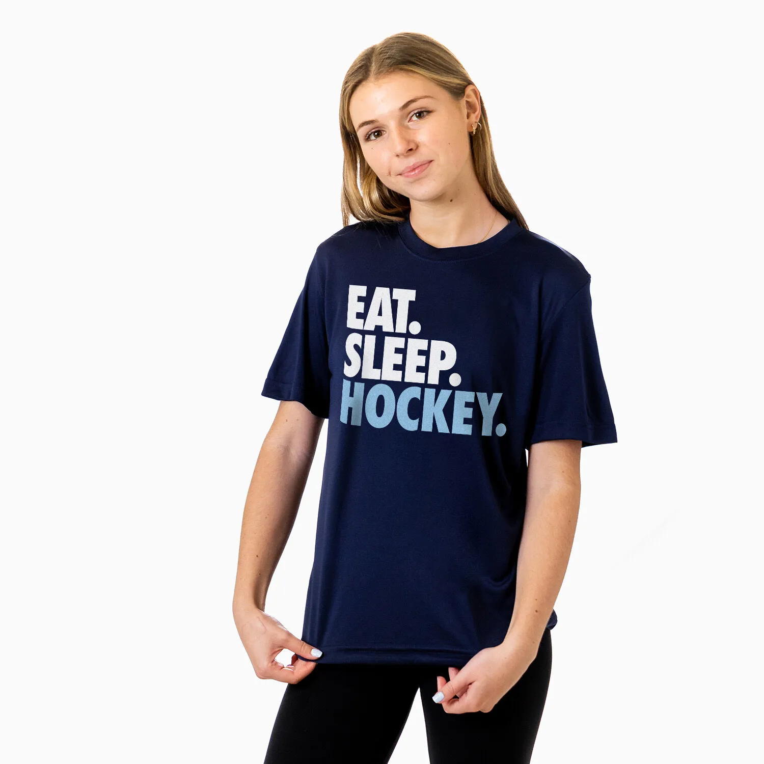 Hockey Short Sleeve Performance Tee - Eat. Sleep. Hockey. 