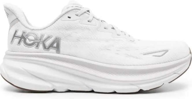 HOKA Clifton 9 lace-up sneakers White