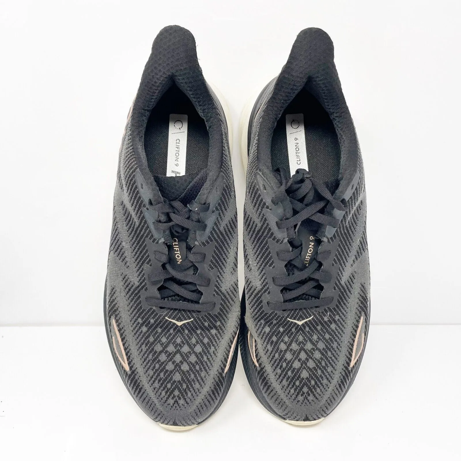 Hoka One One Womens Clifton 9 1127896 BRGL Black Running Shoes Sneakers 10.5 B