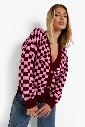 Holographic Print Cropped Cardigan