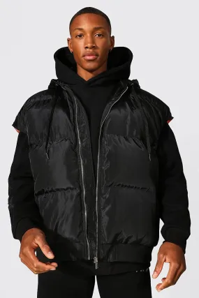 Hooded Oversized Gilet | boohooMAN UK