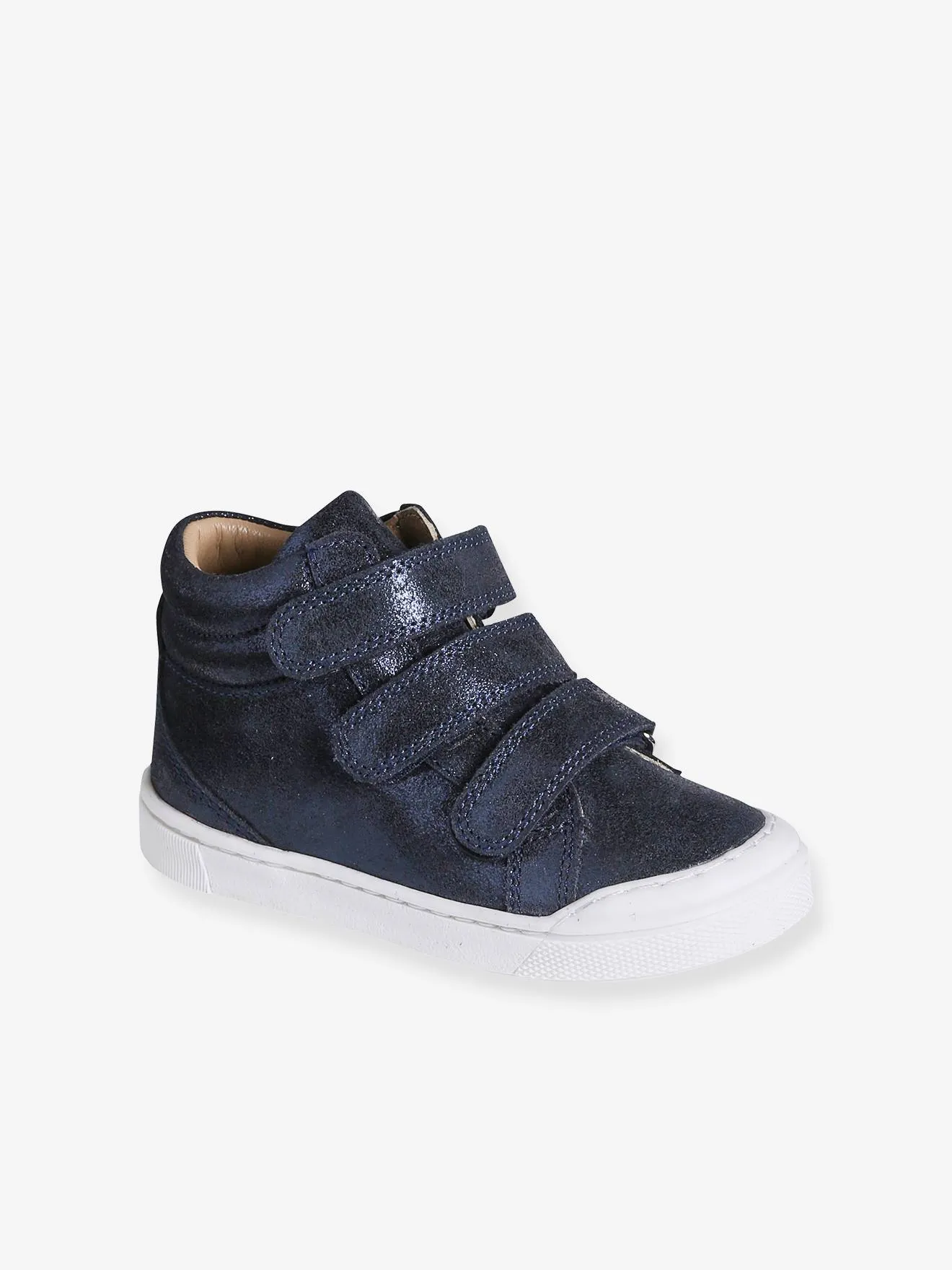 Hook-and-Loop Leather Trainers for Girls, Designed for Autonomy - golden beige