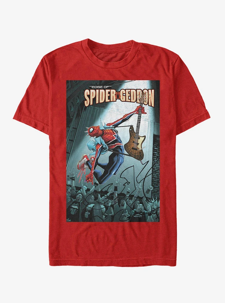 Hot Topic Marvel Spider-Man Spider-Geddon Rock Guitar Aug.18 T-Shirt