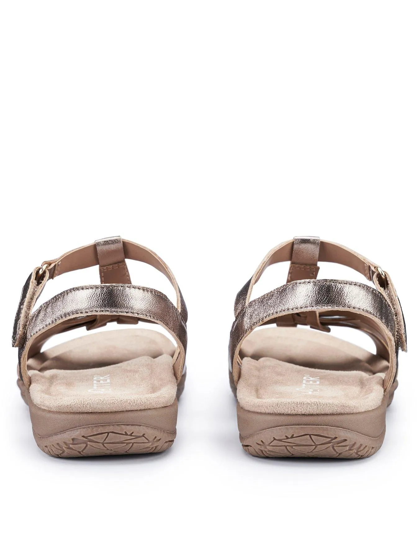 Hotter Sandals Leather Standard Rainer - Rose Gold-le