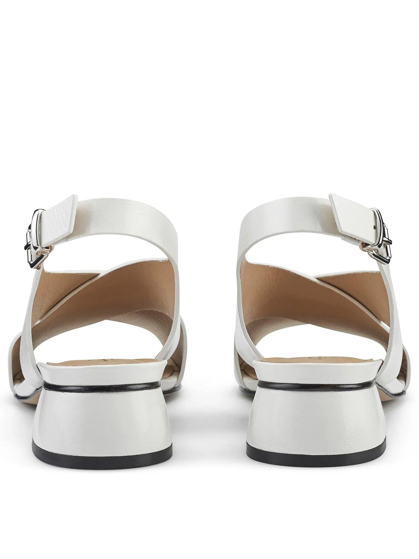 Hotter Sandals Patent Leather Standard Sicily - White -pa