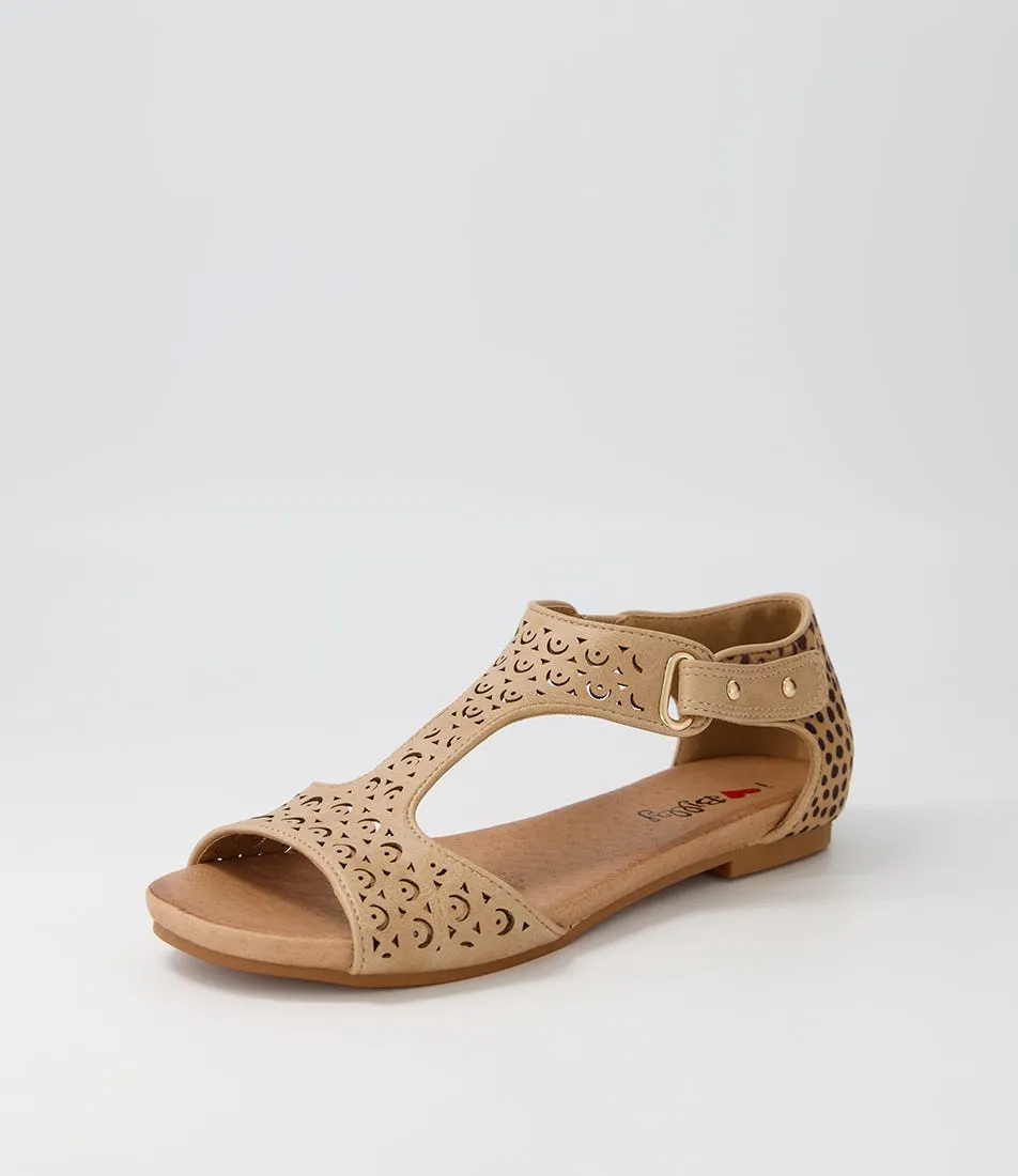 I LOVE BILLY Raff Latte Leopard Sandals