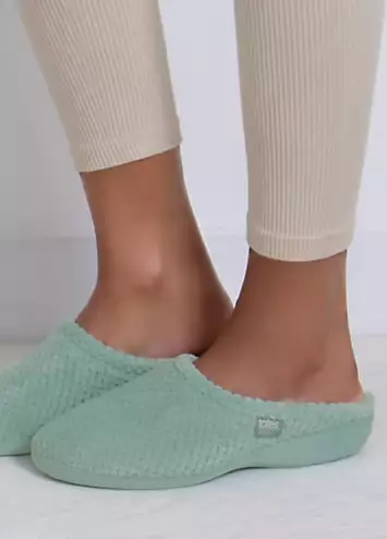 Isotoner Ladies Popcorn Terry Mule Slipper - Mint Green by Totes | Look Again