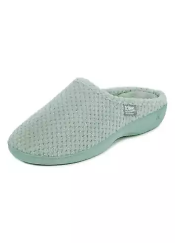 Isotoner Ladies Popcorn Terry Mule Slipper - Mint Green by Totes | Look Again