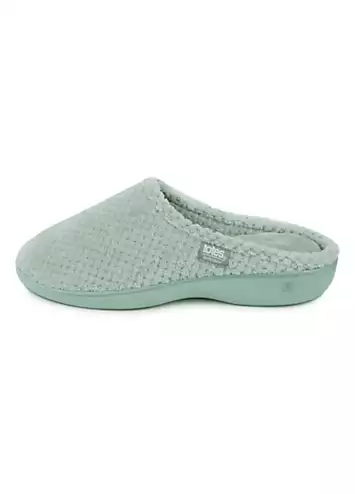 Isotoner Ladies Popcorn Terry Mule Slipper - Mint Green by Totes | Look Again