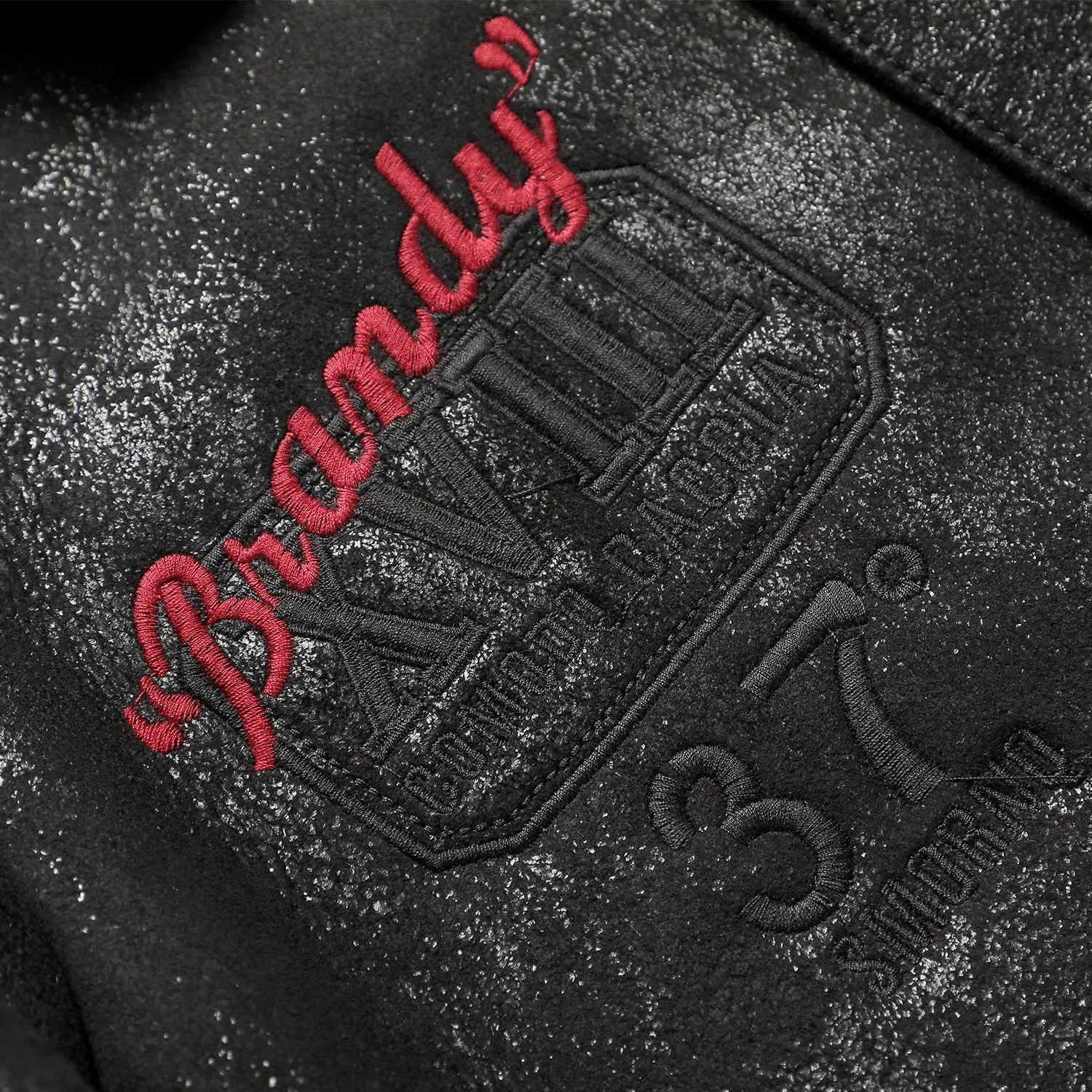 Italian wool collar bomber jacket – three arrows embroidered