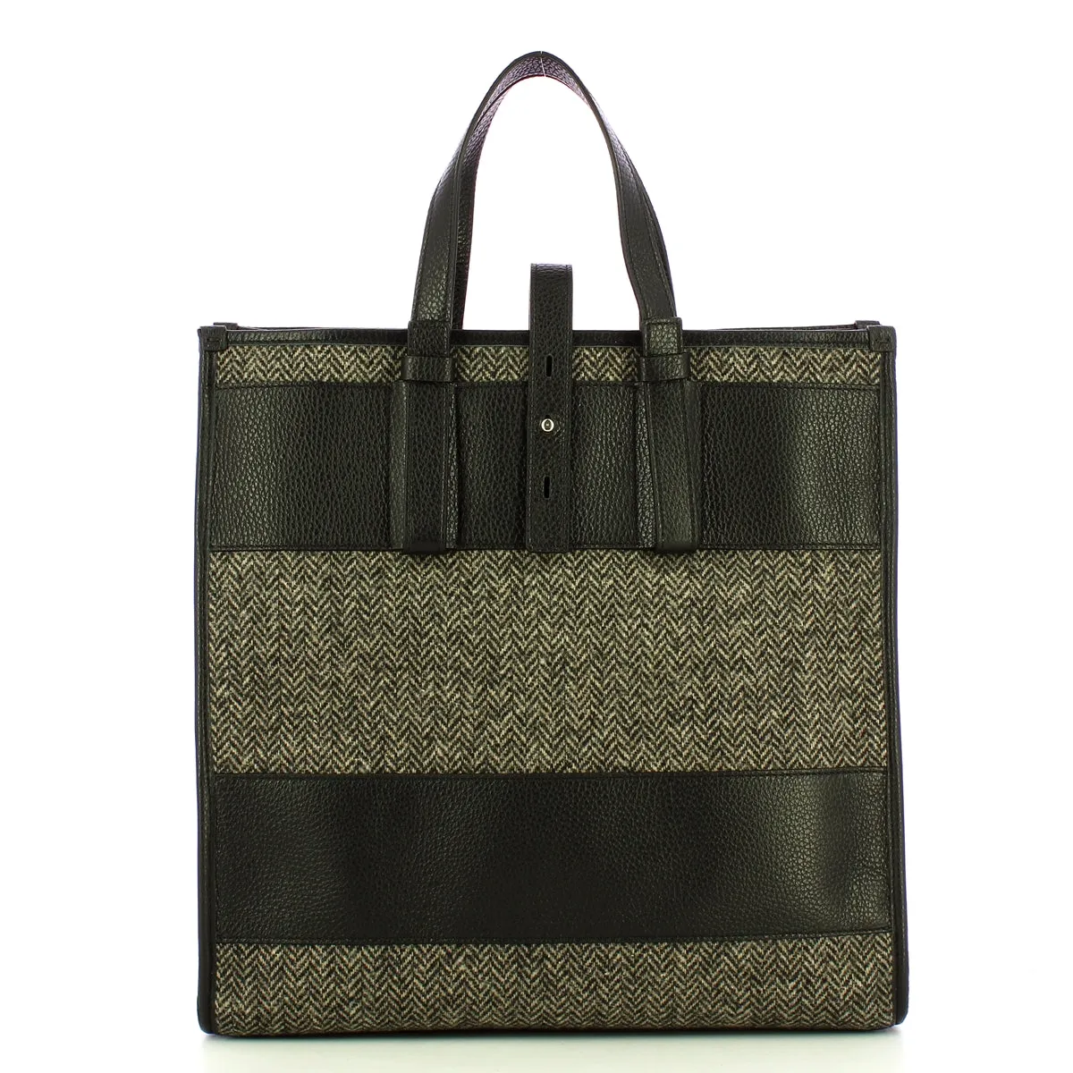 Iuntoo - New Tote Grande Nero + Spigato Nero - 175001 - NERO+SPIGATO/NERO