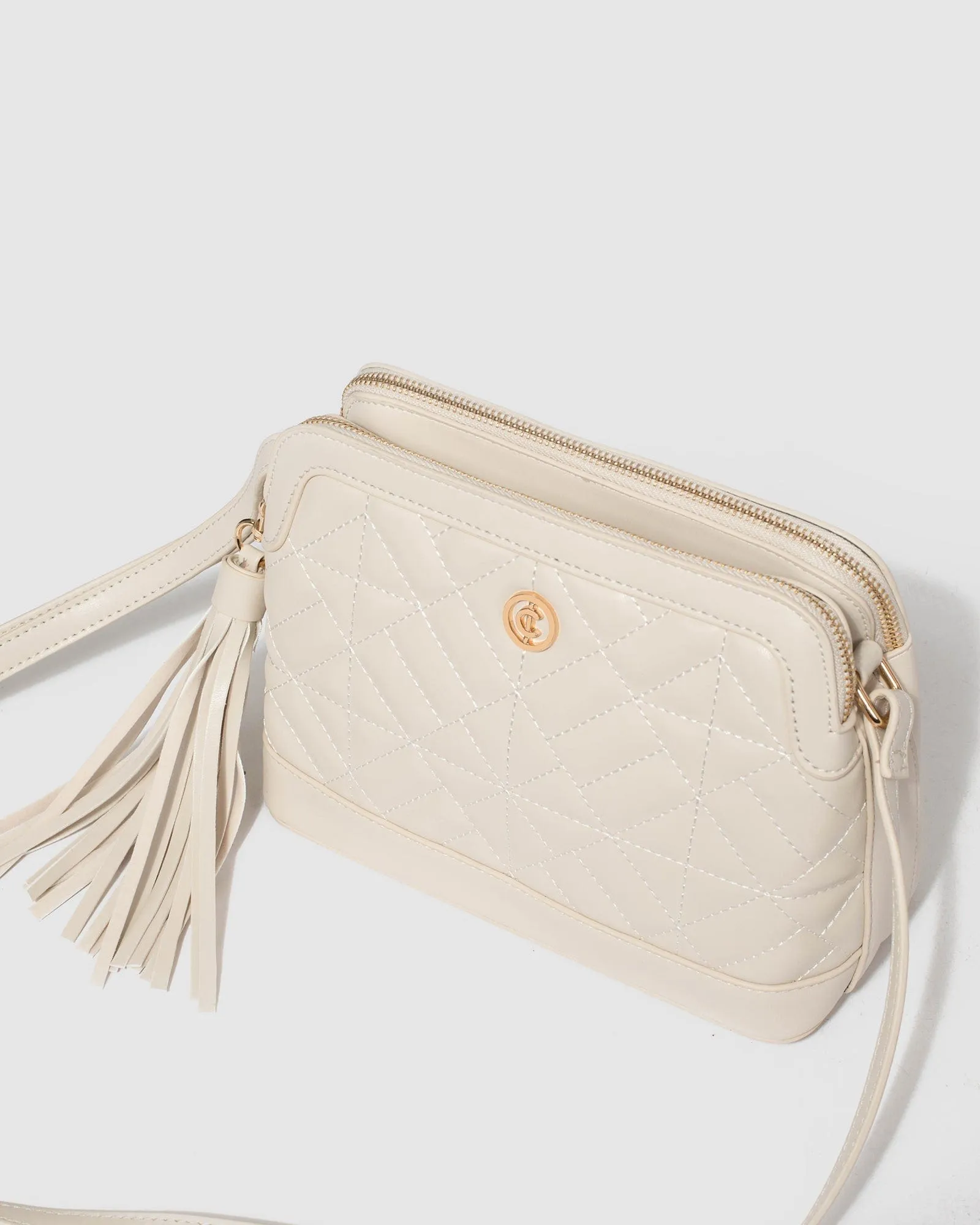 Ivory Joanna Quilt Crossbody Bag