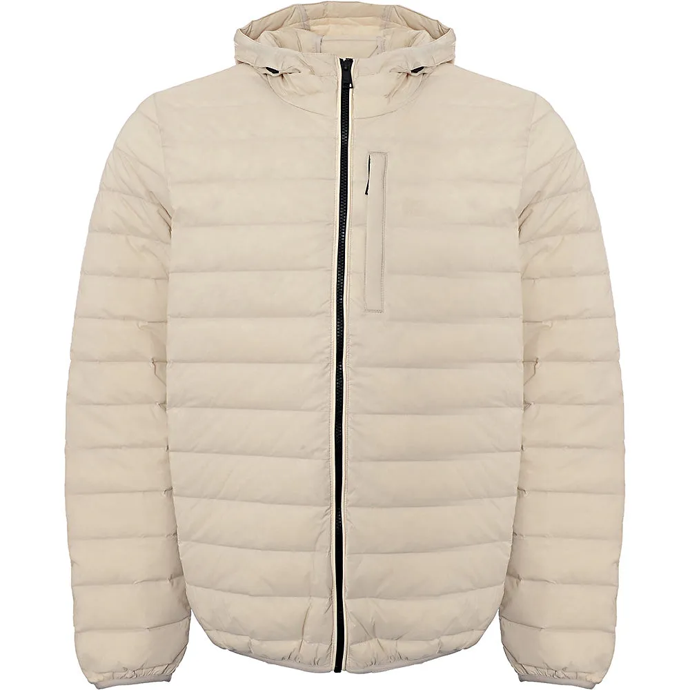 Jack Wolfskin Men's White Glowing Mountain Hooded Quilted Down Jacket