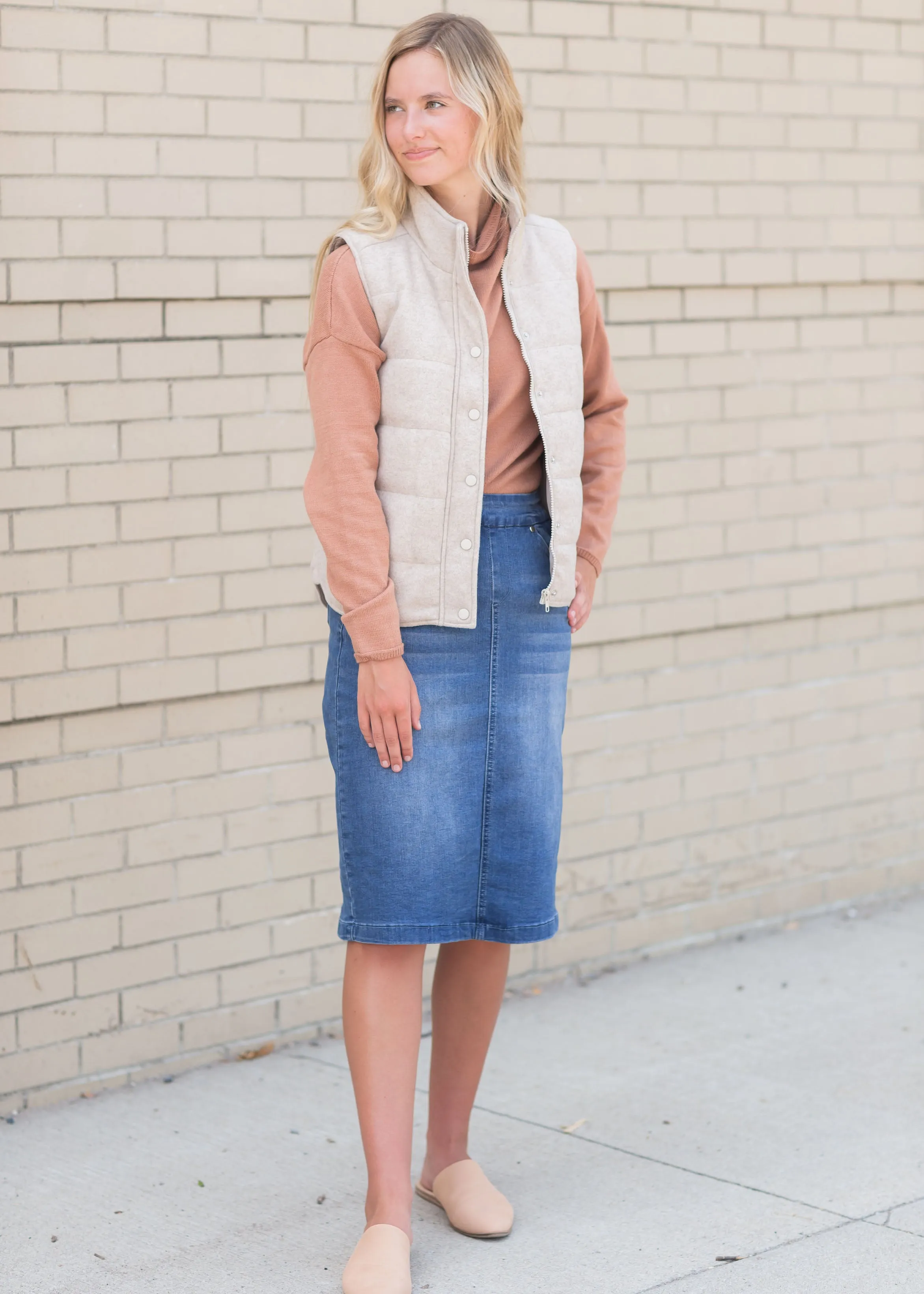 Jacket Vest Polar Collar Hidden Zip Up - FINAL SALE