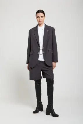 Jacket with grommet and chain