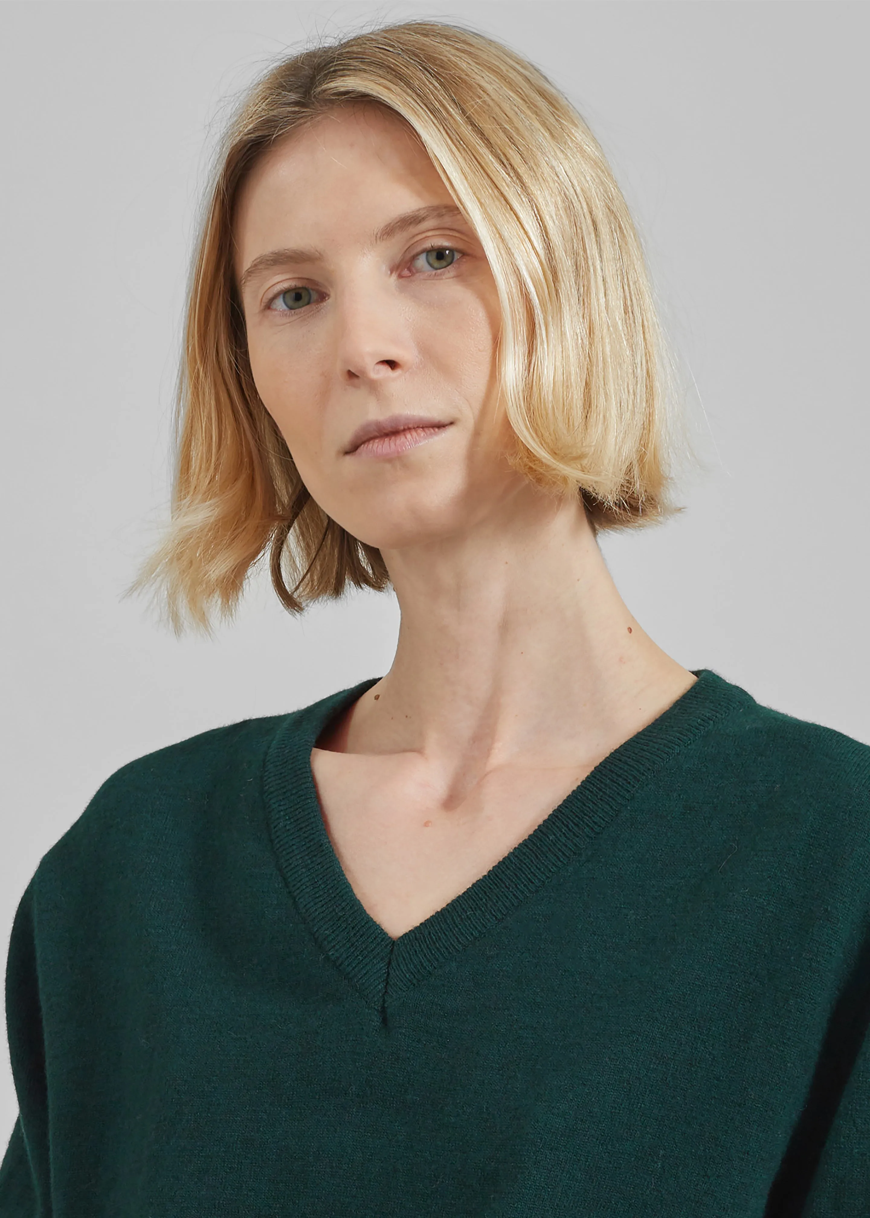Jada V-Neck Sweater - Forest Green