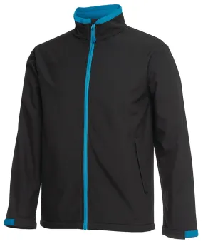 JB's Wear 3WSJ BLK/AQU S Jacket - Podium Water Resistant Softshell - Black/Aqua - S