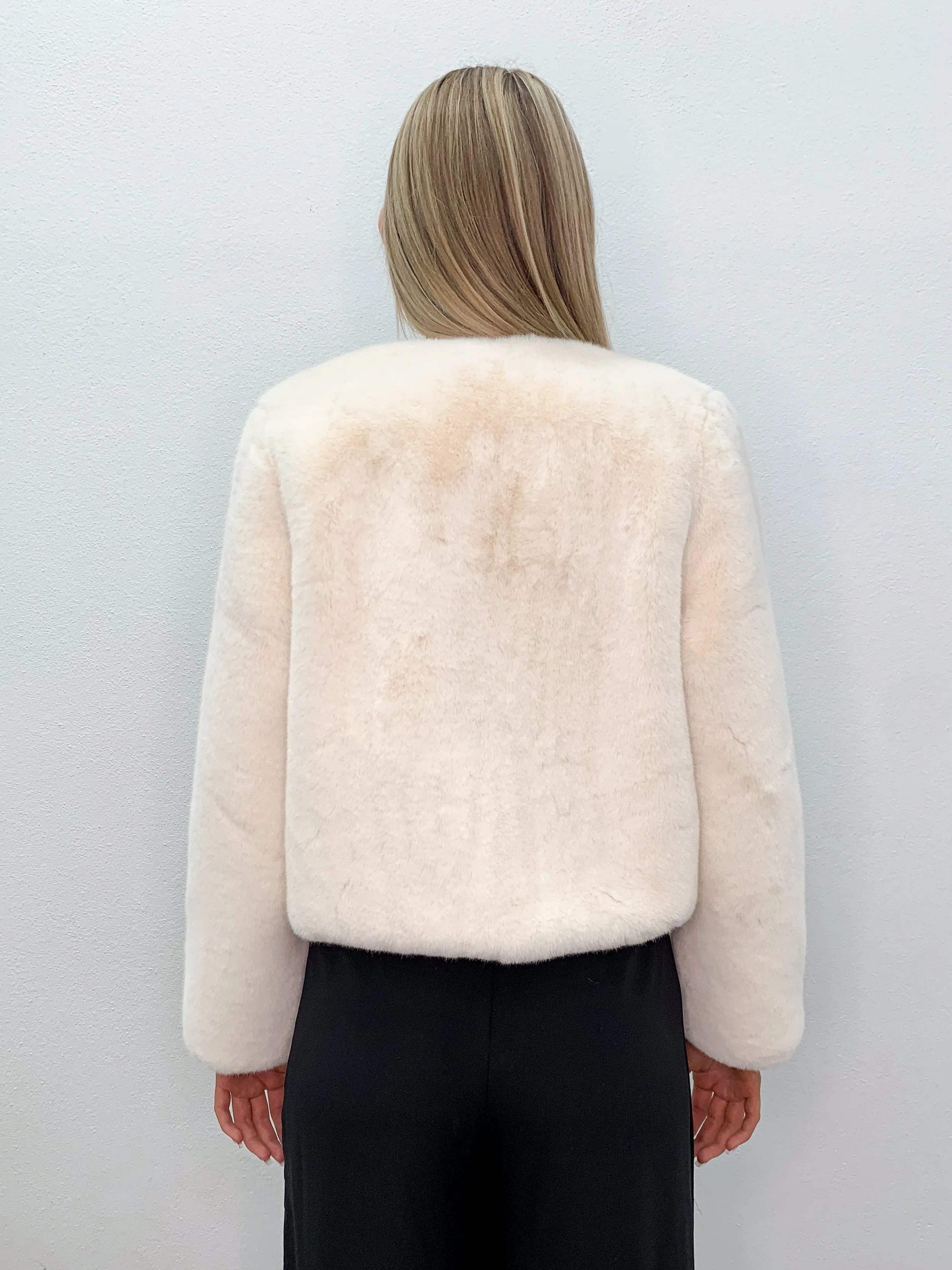 Jessica Faux Fur Jacket White