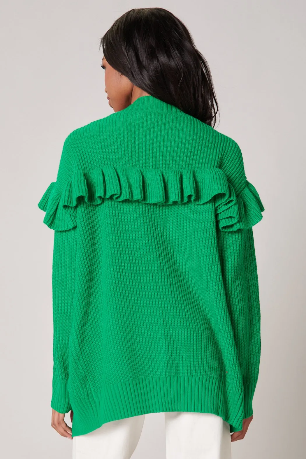 Jolie Ruffle Open Front Cardigan