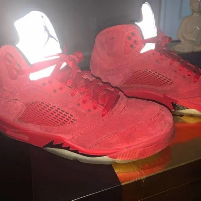 Jordan 5 red suede