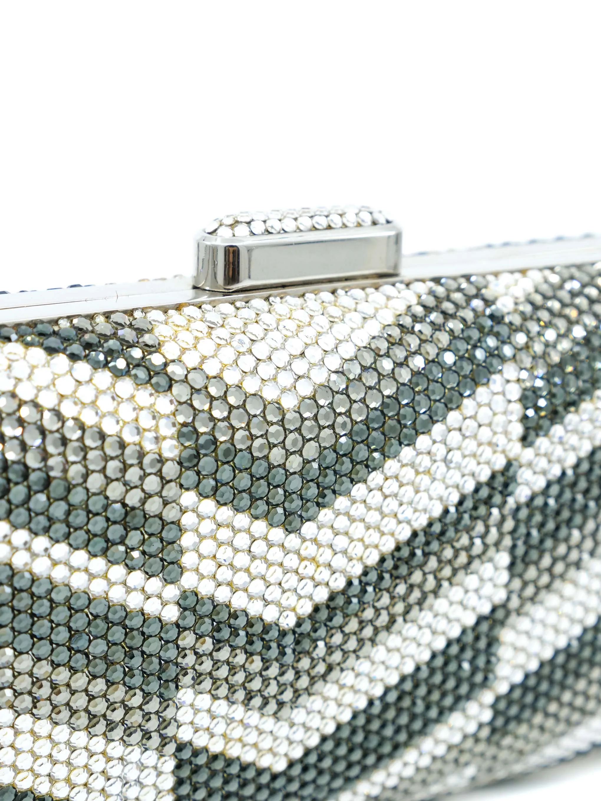 Judith Leiber Chevron Crystal Convertible Clutch