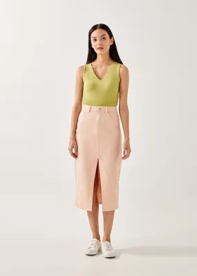 Juleen Denim Column Skirt