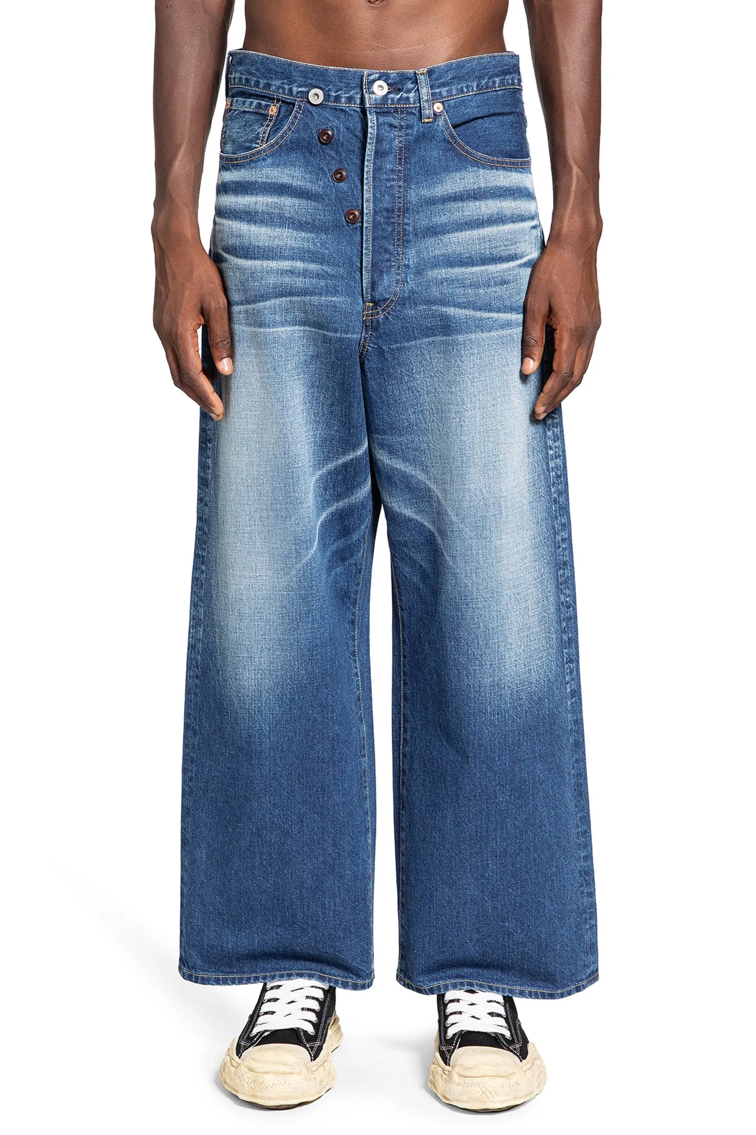 junya watanabe wide leg 5 pocket jeans
