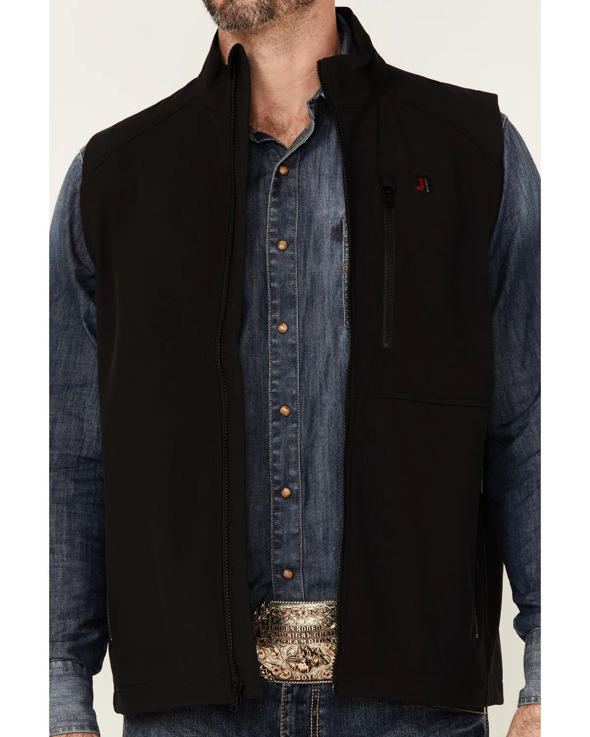 Justin Men's Solid Austin Zip-Front Fleece Vest