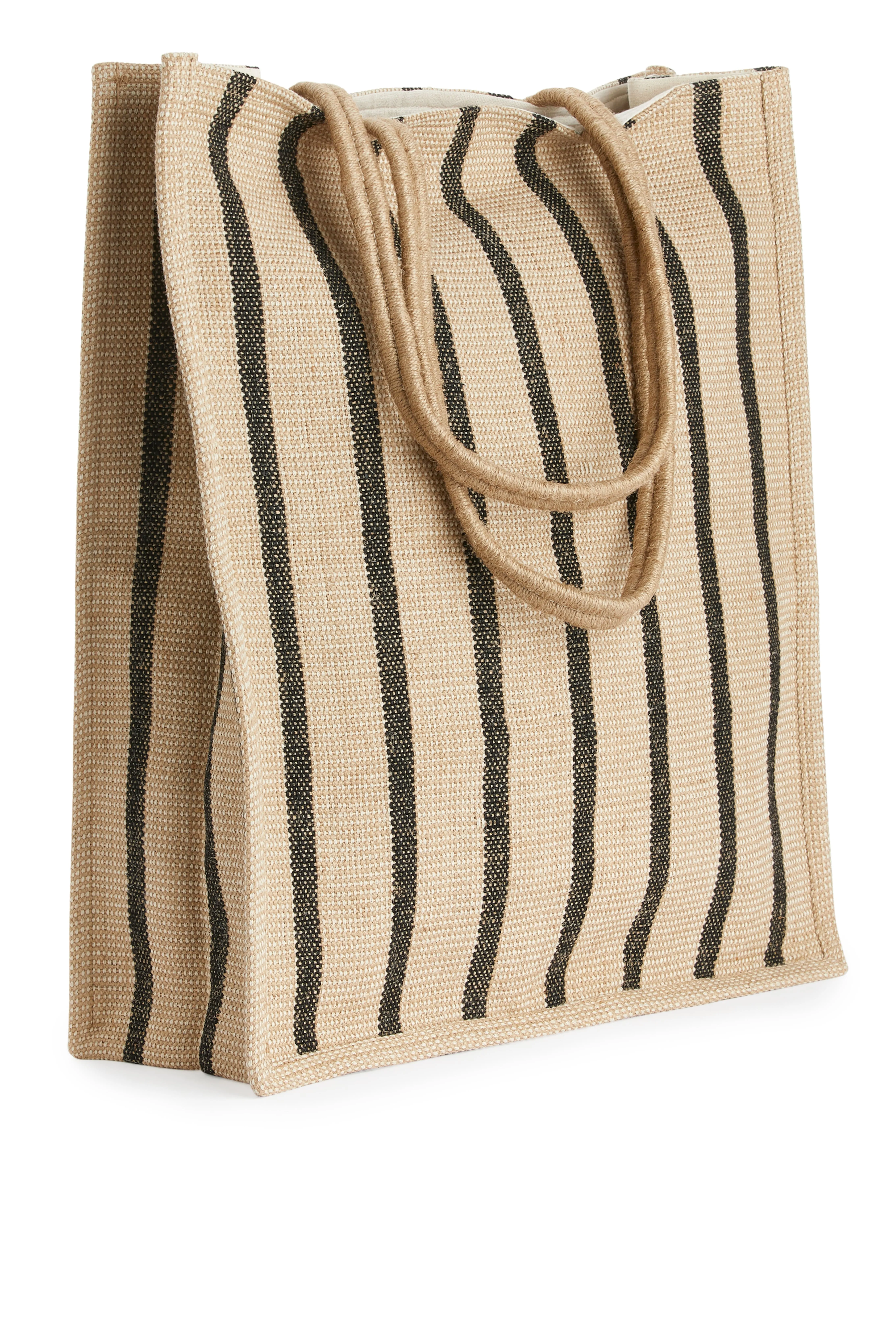 Jute Tote Bag - Black/Beige - Home All | H&M GB