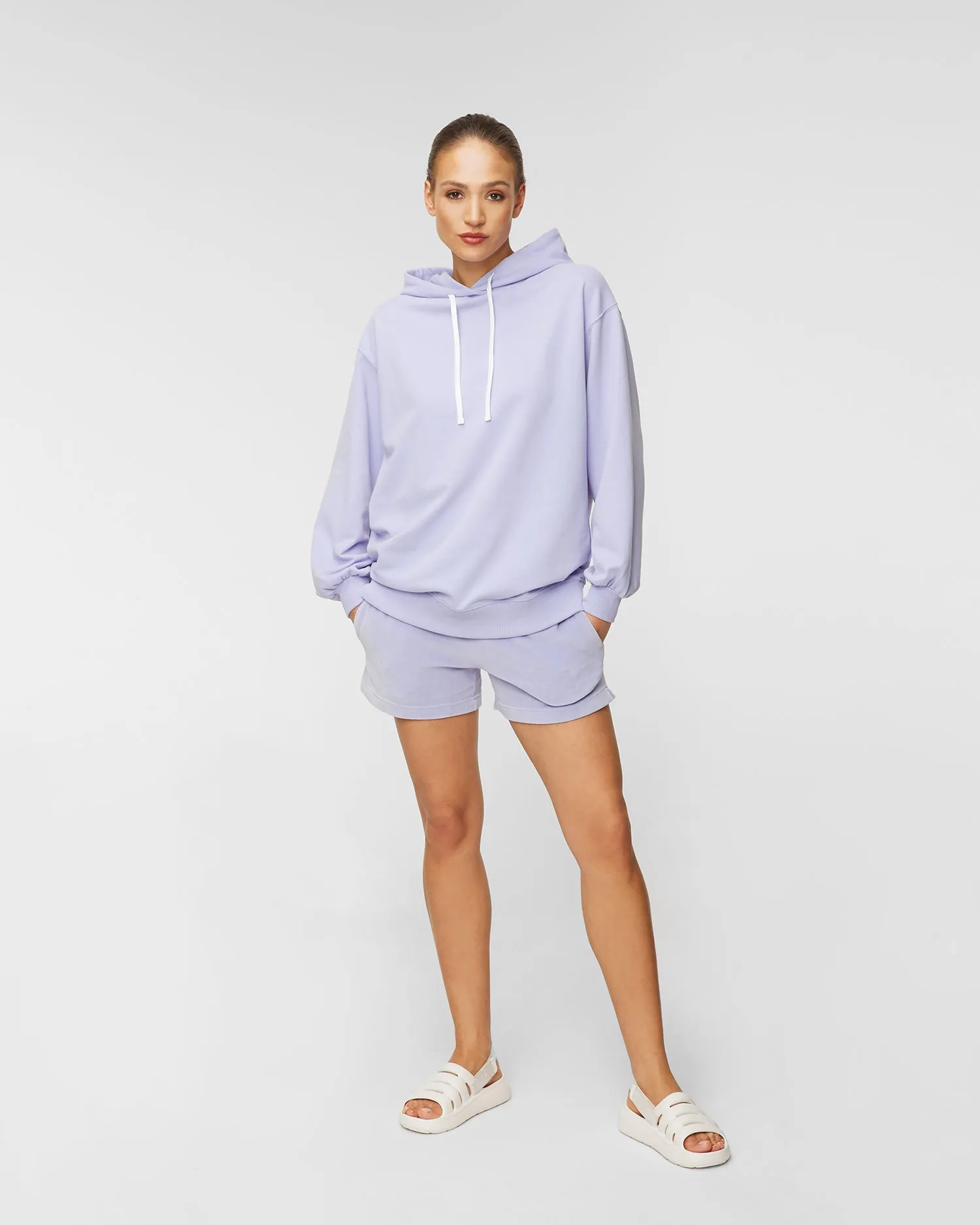 JUVIA SUMMER FLEECE OVERSIZED hoodie 82017086-chalk-violet