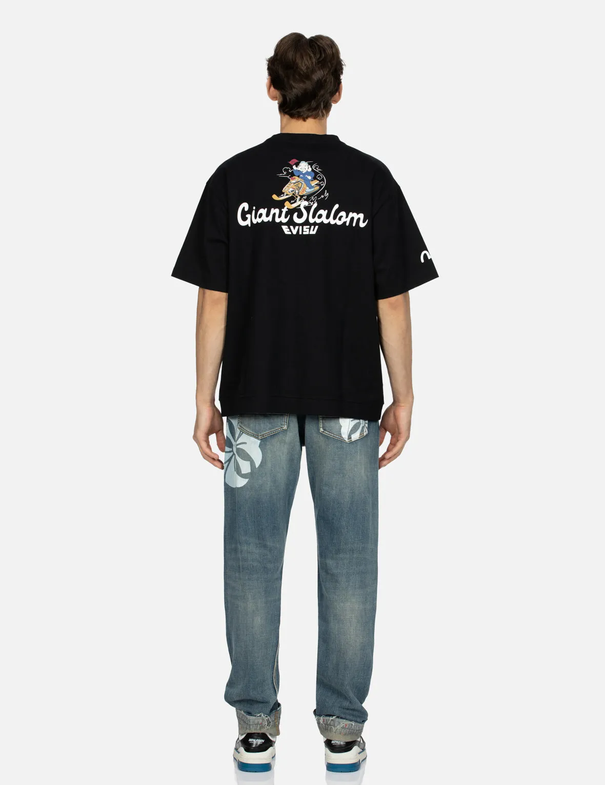 Kamon Print Carrot Fit Denim Jeans #2017
