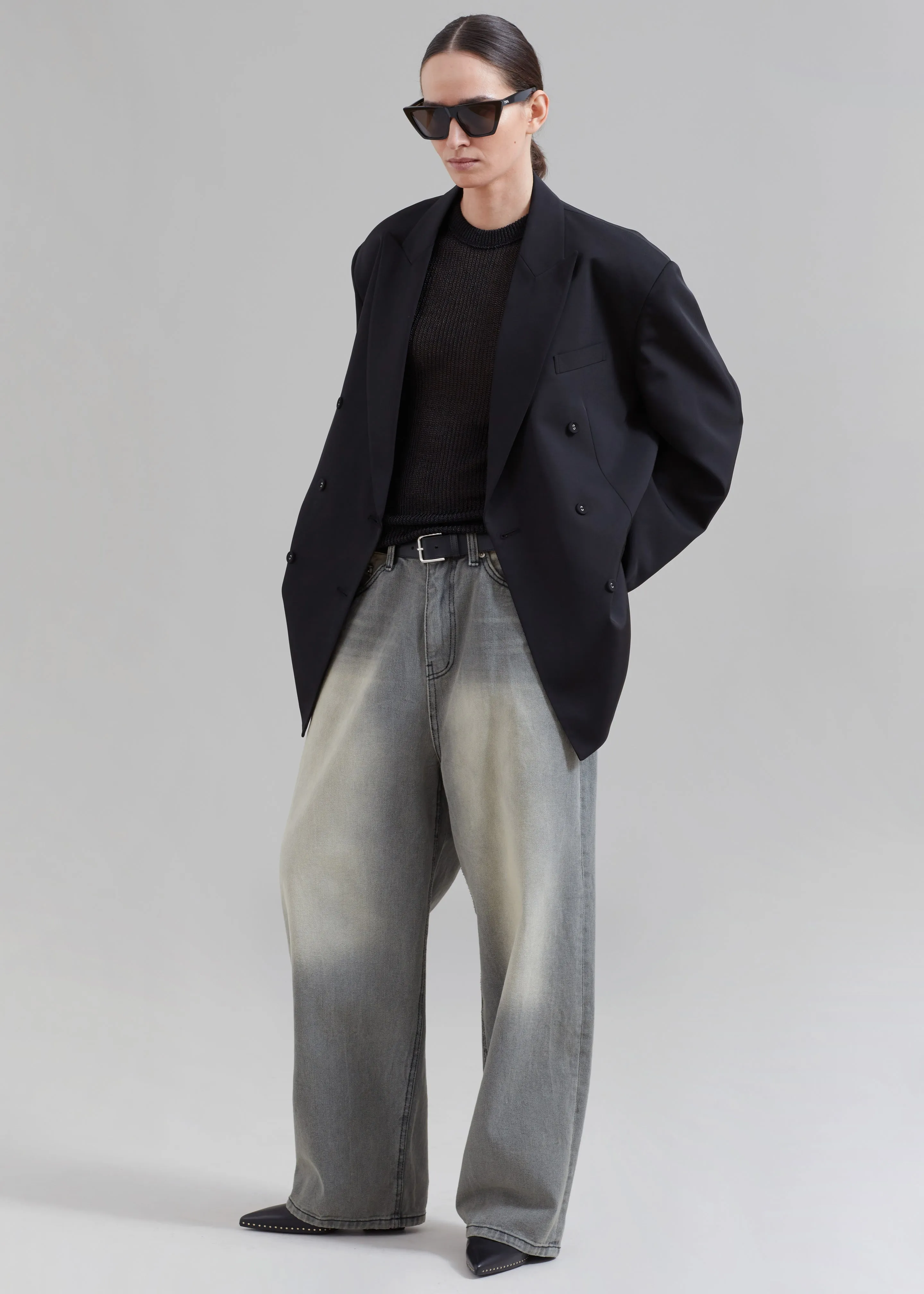 Kane Wide Jeans - Grey Wash