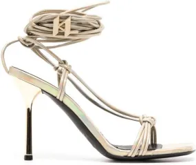 Karl Lagerfeld Gala shimmer lace-up sandals Gold
