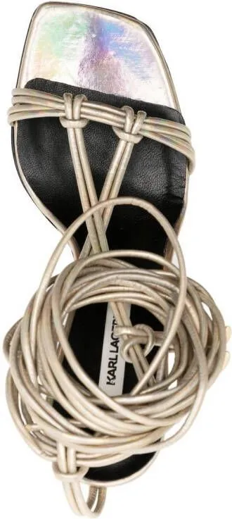 Karl Lagerfeld Gala shimmer lace-up sandals Gold