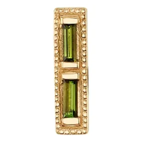 Katan Threaded End in Gold with Green Tourmaline