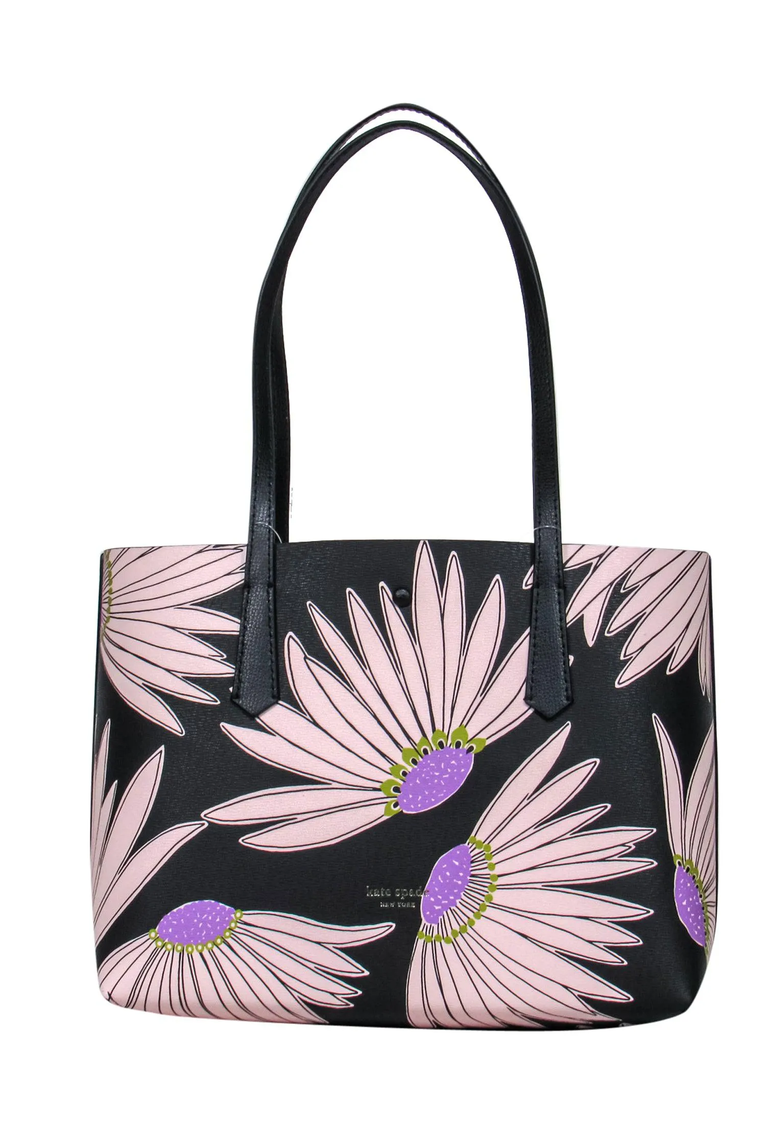 Kate Spade – Black w/ Blush & Purple Floral Design Medium Tote