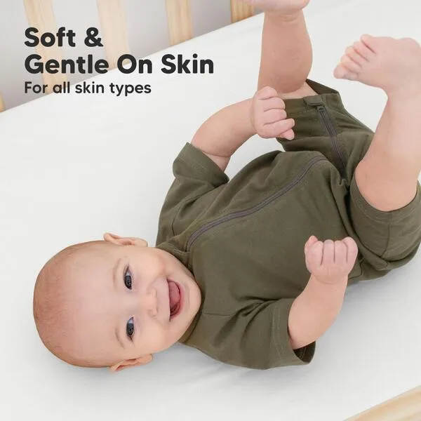 KeaBabies 2-Pack Soothe Fitted Crib Sheet, Soft White