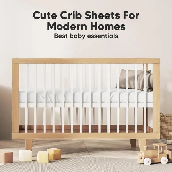 KeaBabies 2-Pack Soothe Fitted Crib Sheet, Soft White