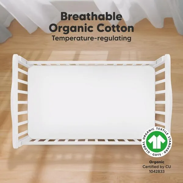 KeaBabies 2-Pack Soothe Fitted Crib Sheet, Soft White