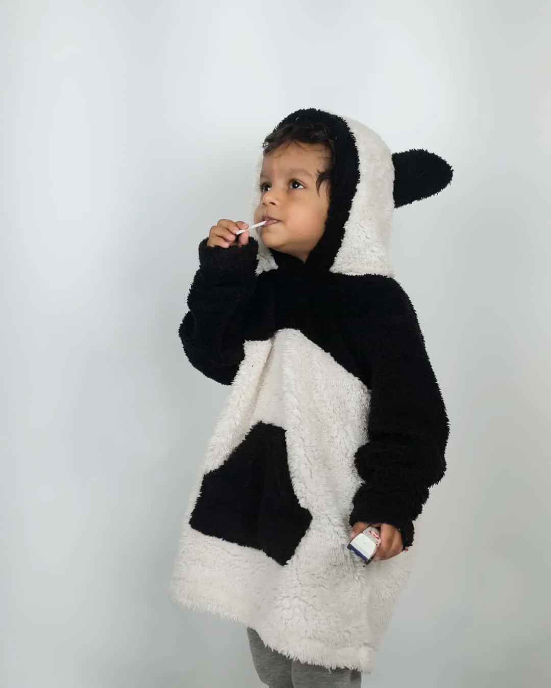 Kid's (Toddler) Cute Oversized Hoodie in Black | The Panda