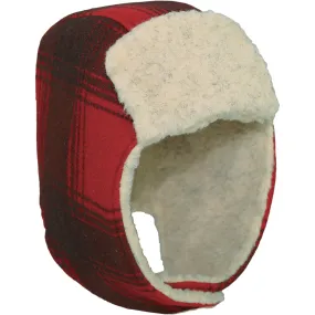 Kids Fleece Aviator - Red/black Plaid - Large