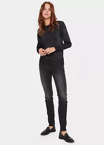 Kila Long Sleeve Shimmer Pullover by Saint Tropez | Look Again