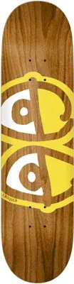 Krooked Eyes Skateboard Deck Brown/Yellow 8.06