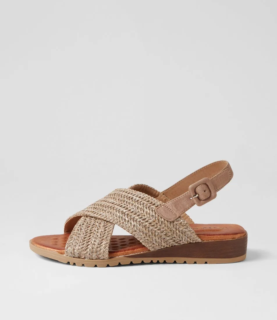 LAGUNA QUAYS Millicent Stone Raffia Sandals