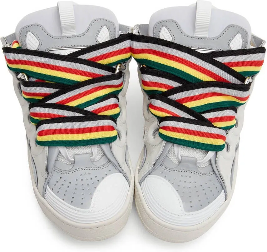 Lanvin Off-White & Grey Curb Sneakers