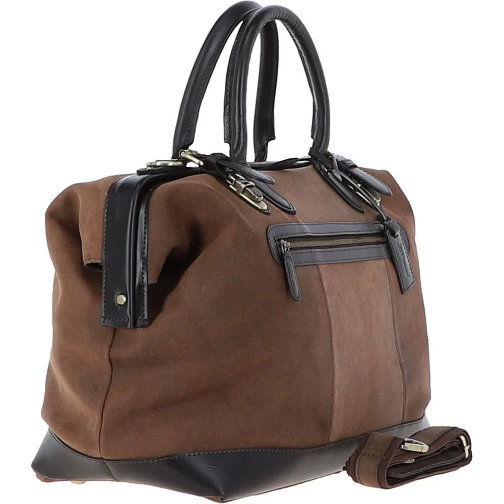 Leather Weekend Holdall  Brown : DR BAG