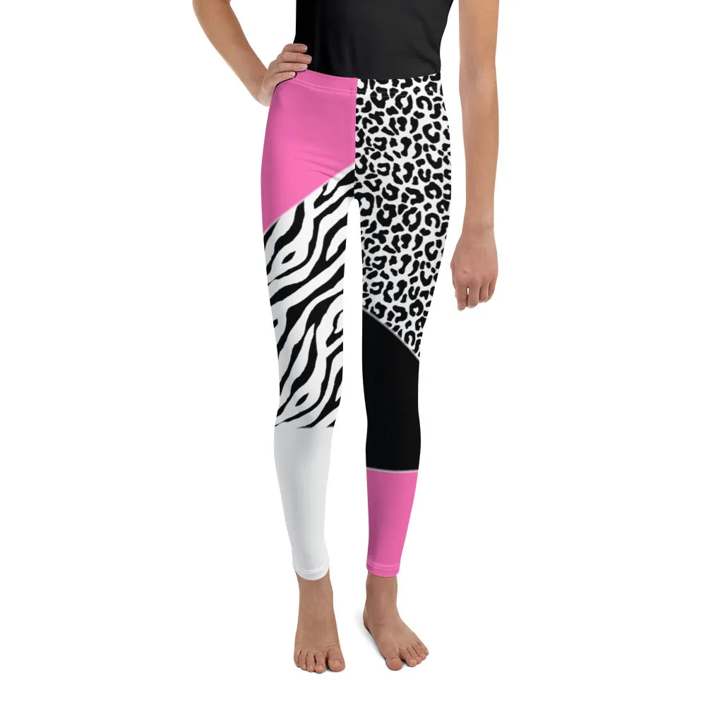 Leopard Color Block Youth Leggings
